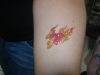 glitter flaming heart tattoo